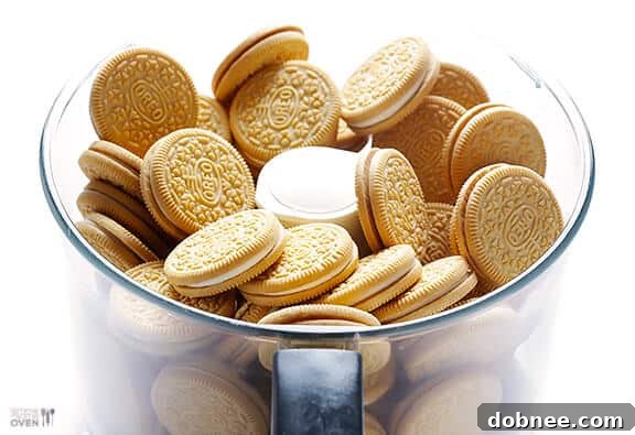 Crushing Golden Oreos for Truffle Mixture