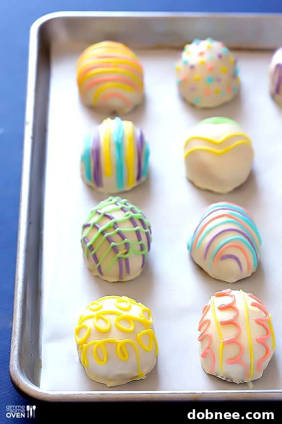 Decorating Golden Oreo Easter Egg Truffles