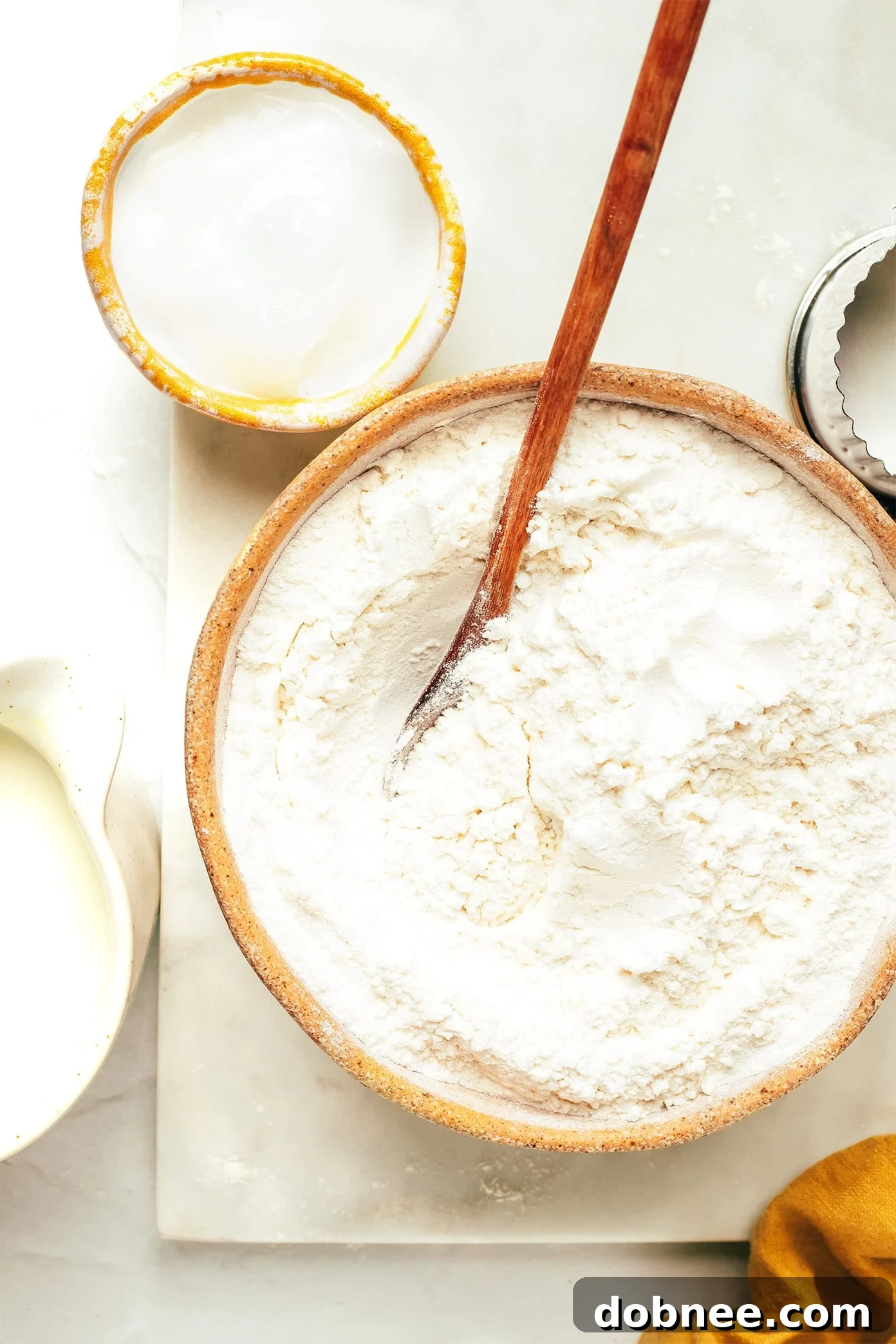 Close-up of fluffy 3-ingredient coconut oil biscuits