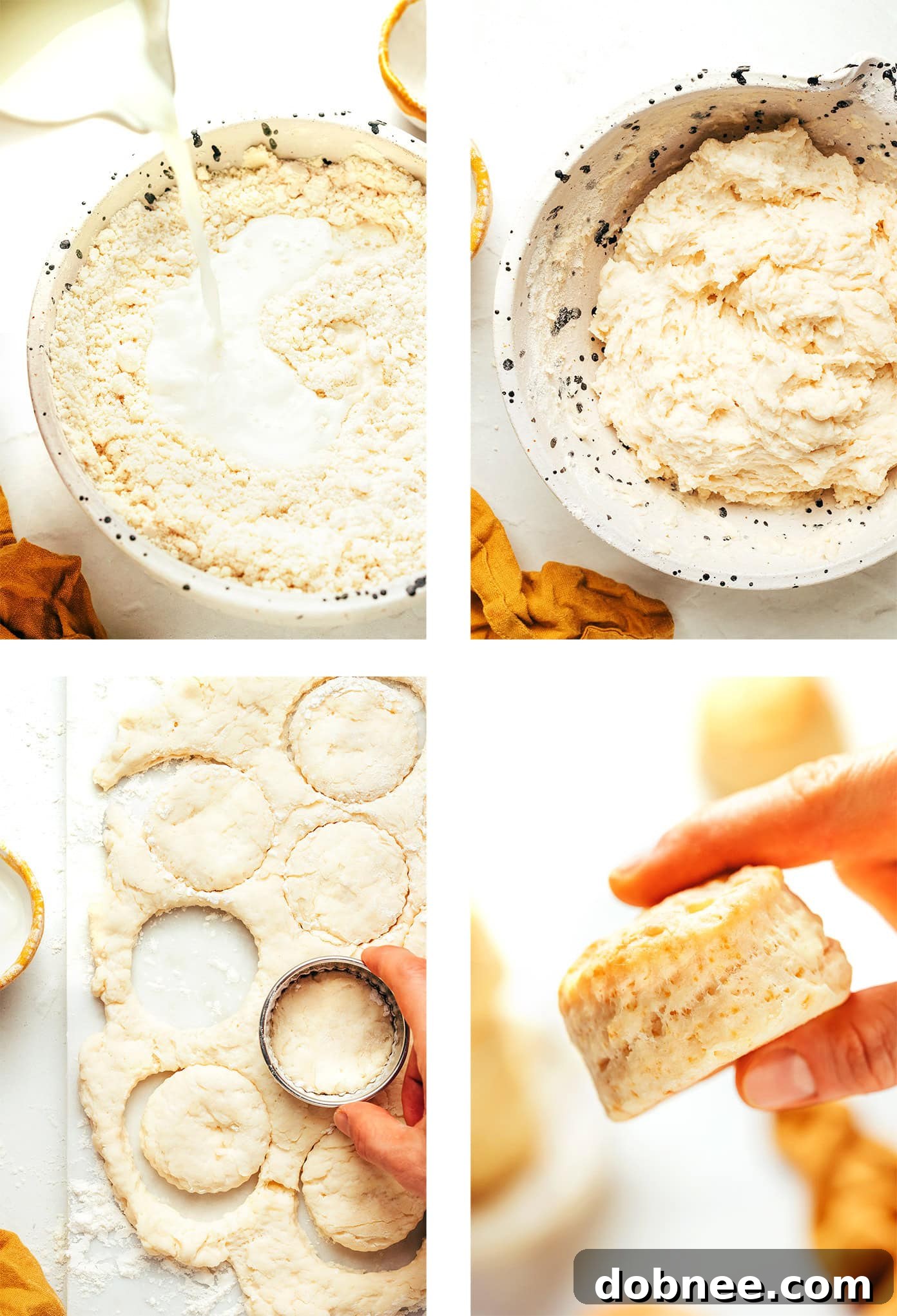 Dough for coconut oil biscuits being prepared