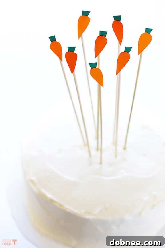 The Vegan Gluten-Free Carrot Cake with an elaborate 'carrot patch' decoration, showing a creative and fun presentation.