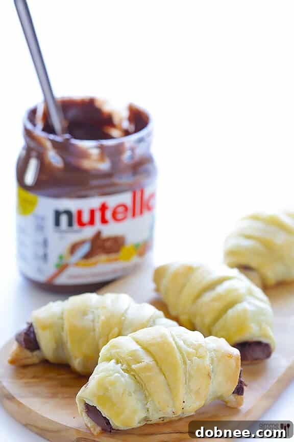 Finished 3-Ingredient Nutella Croissants, Ready to Enjoy