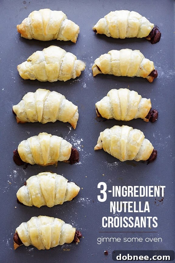 Close-up of a Warm, Gooey Nutella Croissant