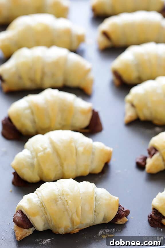 Baked 3-Ingredient Nutella Croissants