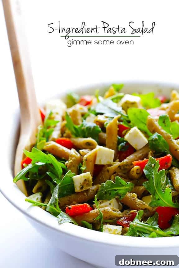 The ultimate 5-Ingredient Pesto Pasta Salad – quick, easy, incredibly flavorful, and perfect for sharing. | dobnee.com