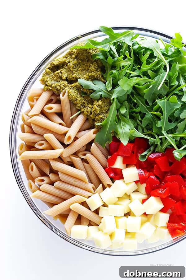 DeLallo Traditional Basil Pesto - The secret ingredient for a remarkably flavorful 5-Ingredient Pesto Pasta Salad. | dobnee.com