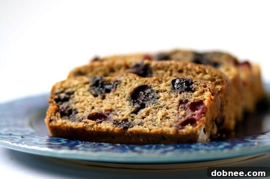 Moist and flavorful Blueberry Zucchini Bread recipe.