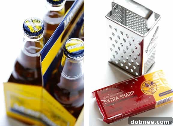 Close-up of the golden-brown crust of Garlic Cheddar Beer Bread, highlighting its appealing texture.