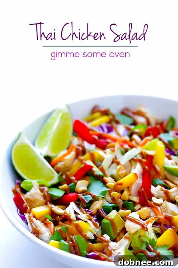 Delicious Rainbow Thai Chicken Salad Ready to Serve