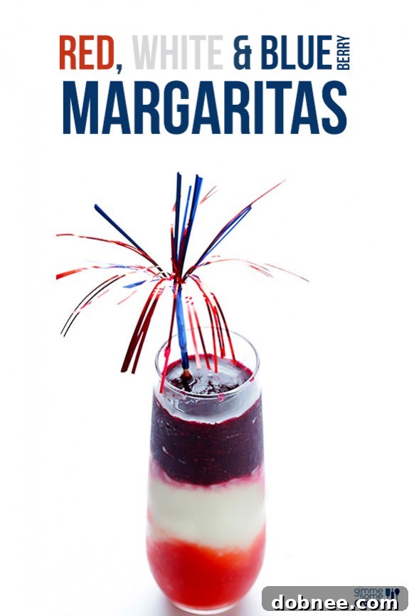Red White and Blue(berry) Margaritas -- easy to make, and perfect for Memorial Day or the 4th of July! | gimmesomeoven.com #drink #recipe