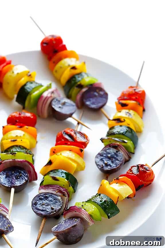 Colorful Rainbow Veggie Skewers: A perfect vegan and gluten-free grilled recipe for summer gatherings