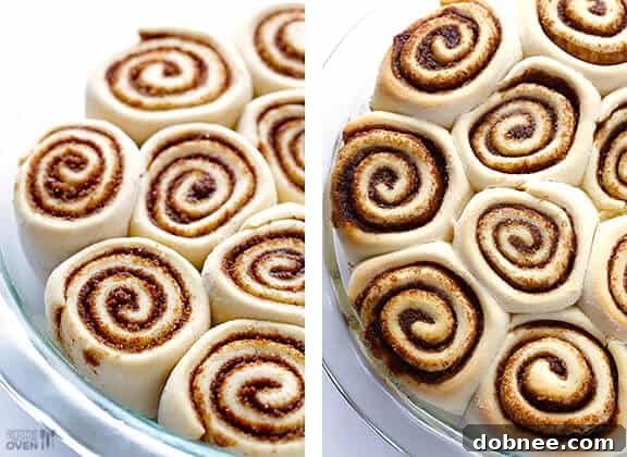 The process of rolling and filling your brown butter cinnamon rolls to perfection.