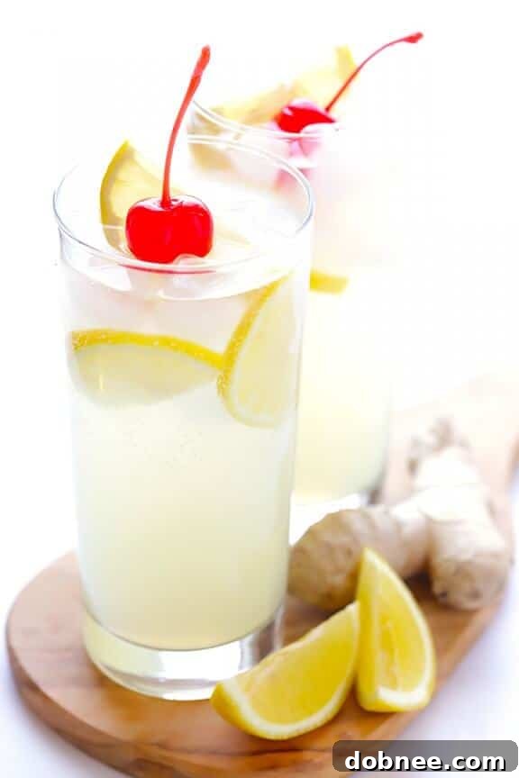 Ginger Tom Collins -- this spiked lemonade is made with a hint of ginger, and is so simple and refreshing! gimmesomeoven.com