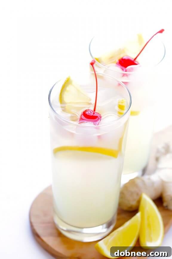 Ginger Tom Collins -- this spiked lemonade is made with a hint of ginger, and is so simple and refreshing! gimmesomeoven.com