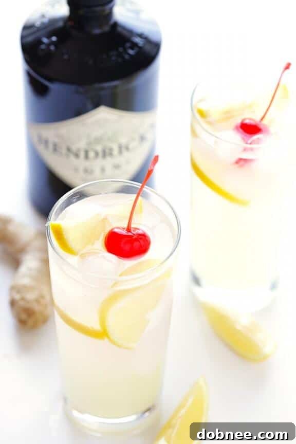 Ginger Tom Collins -- this spiked lemonade is made with a hint of ginger, and is so simple and refreshing! gimmesomeoven.com