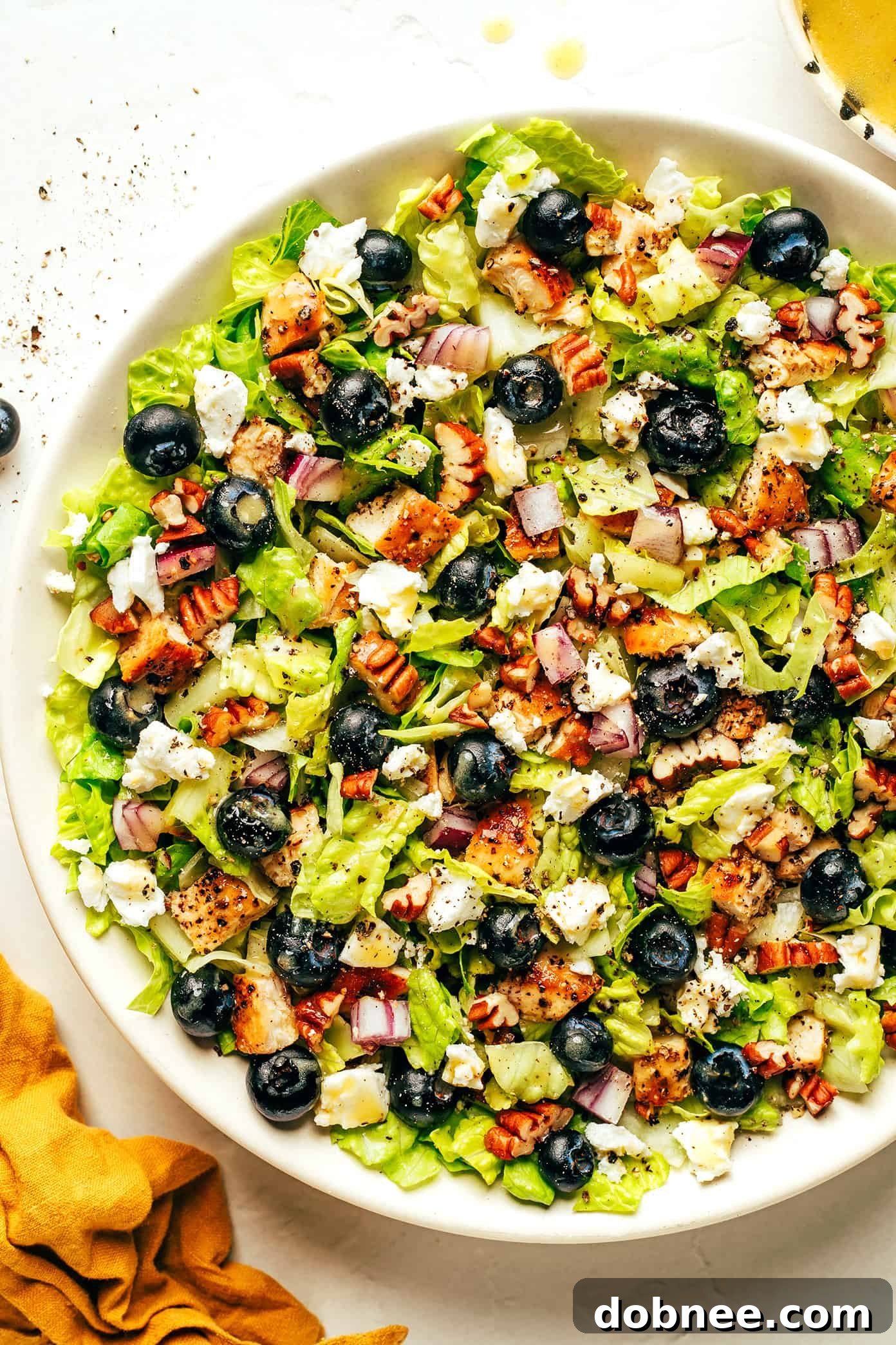 Delicious Blueberry Chicken Chopped Salad with fresh ingredients