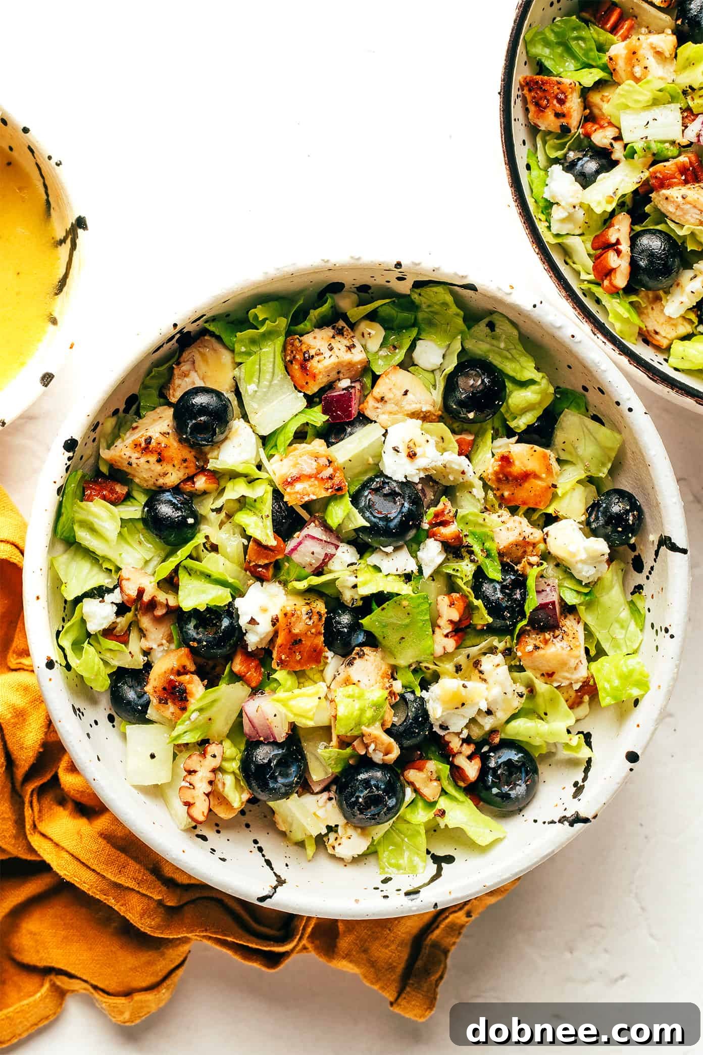 Individual servings of blueberry salad in small bowls