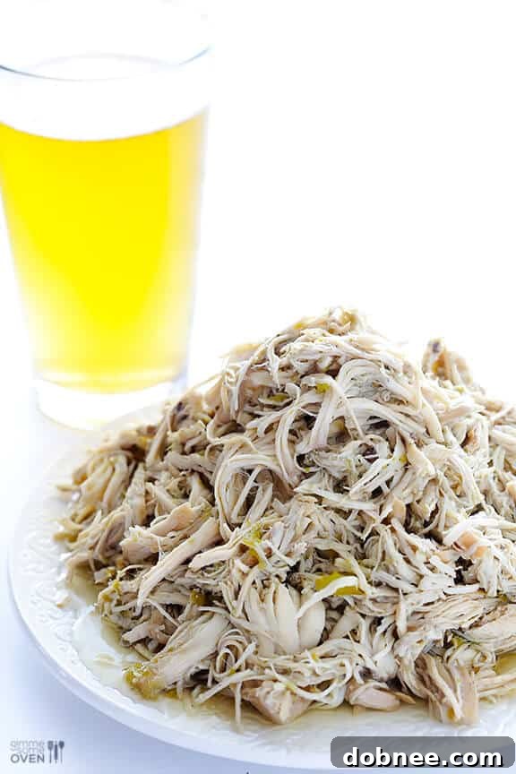 Slow Cooker Salsa Verde Chicken with fresh toppings