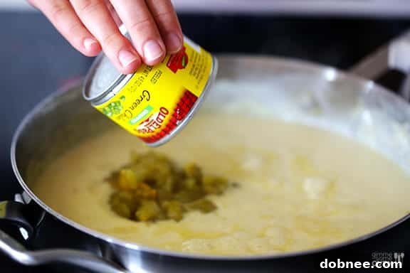 Ingredients for White Chicken Enchilada Casserole sauce