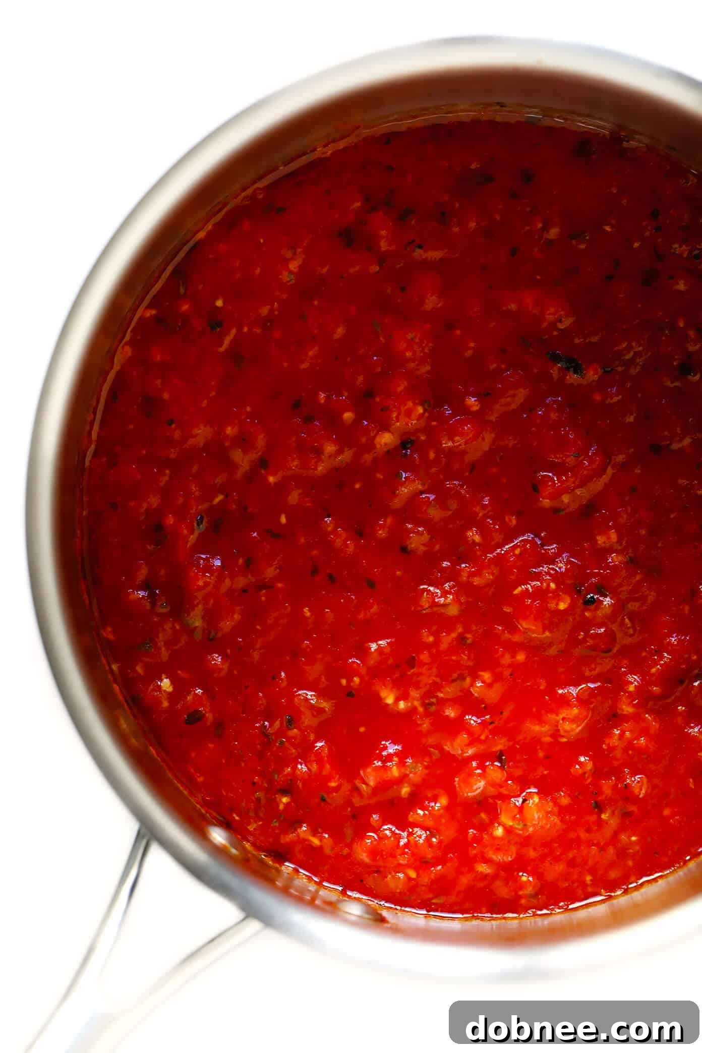 Homemade Marinara Sauce simmering