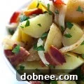 German Potato Salad with crispy bacon and parsley