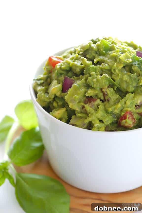 Italian Guacamole featuring vibrant fresh basil