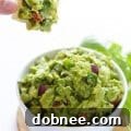 Italian Guacamole with fresh basil leaves