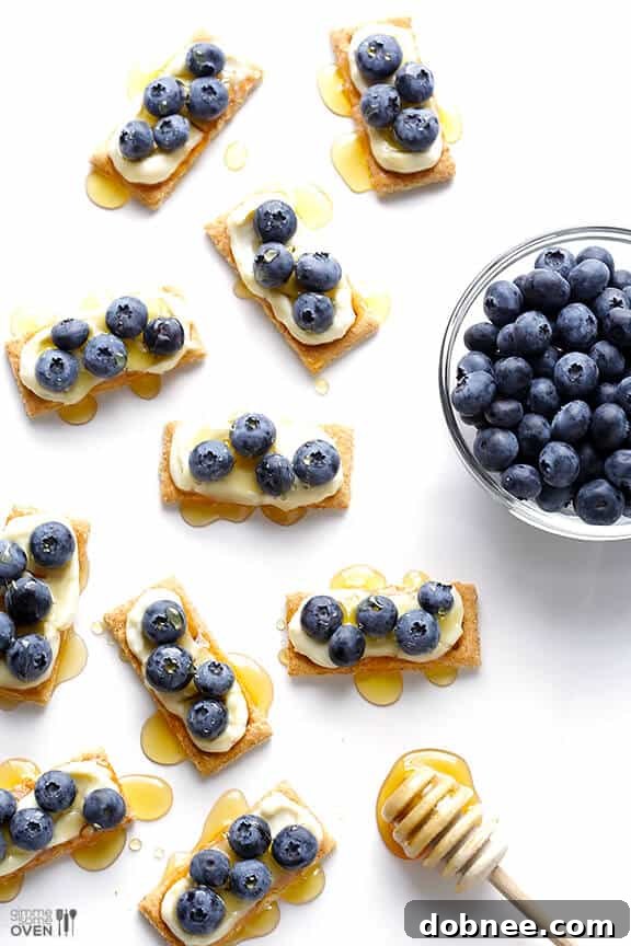 Easy No-Bake Blueberry Cheesecake Bites - a delicious 4-ingredient dessert or snack perfect for any time!