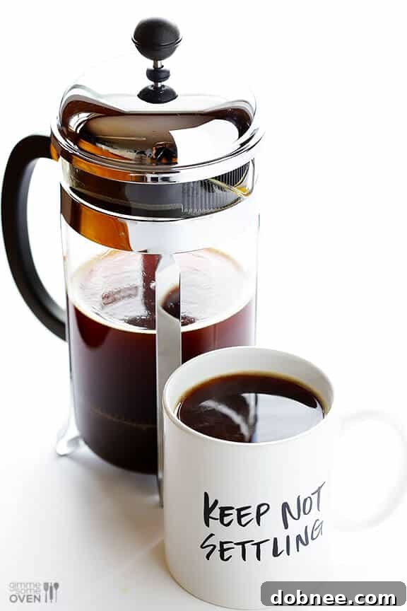 French Press Coffee -- learn how to make perfect French press coffee with this step-by-step tutorial | gimmesomeoven.com #howto