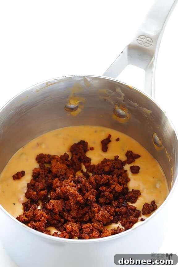 Perfectly Creamy Cheese Base for Chorizo Queso