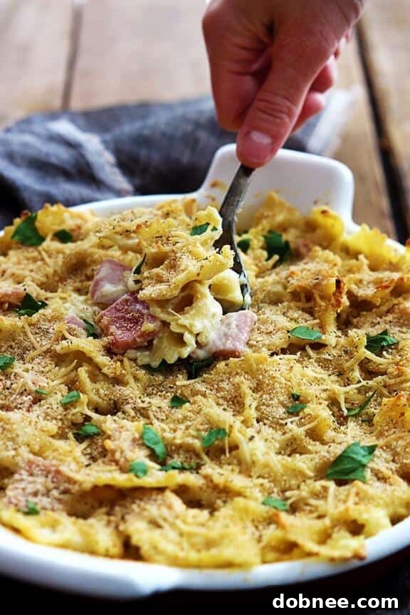 Rich Chicken Cordon Bleu Pasta Bake Casserole