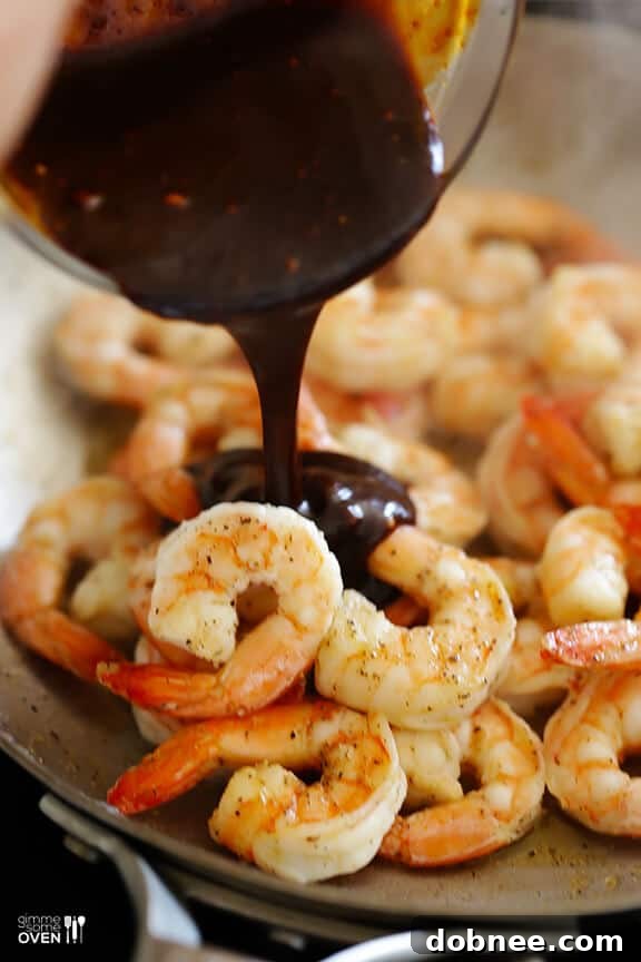 Coating Shrimp with Hoisin Sauce