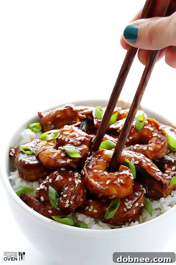 Close-up of Easy Hoisin Shrimp