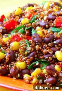 A vibrant and fresh Corn & Black Bean Quinoa Salad.
