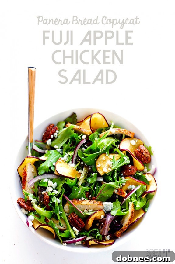 Close-up of Fuji Apple Chicken Salad with all ingredients
