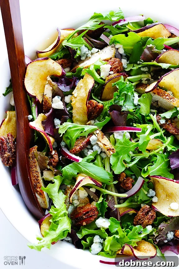 Finished Fuji Apple Chicken Salad, tossed and ready to serve