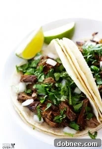 A serving of slow cooker beef barbacoa.