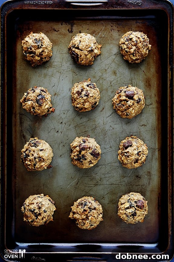 Baked Breakfast Cookies A batch of golden-brown breakfast cookies fresh out of the oven.