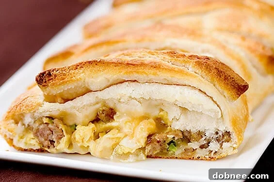 Easy Breakfast Braid Recipe with sausage, cheese, and jalapenos