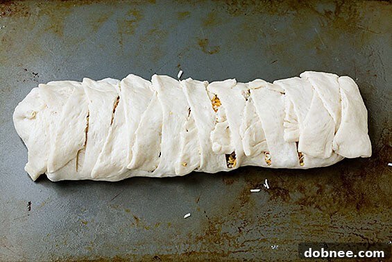 Sliced Easy Breakfast Braid, ready to serve