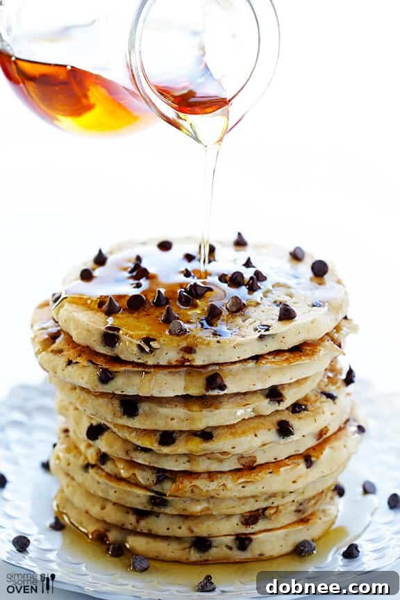 Guiltless Chocolate Chip Pancakes: A delightful, lightened-up recipe for a comforting and healthy breakfast, perfect for any morning.
