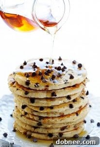 Guiltless Chocolate Chip Pancakes: A lightened-up, healthy recipe.