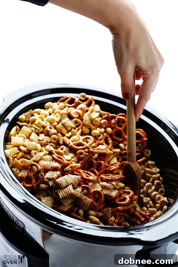 Adding Seasoning to Chex Mix in a Slow Cooker