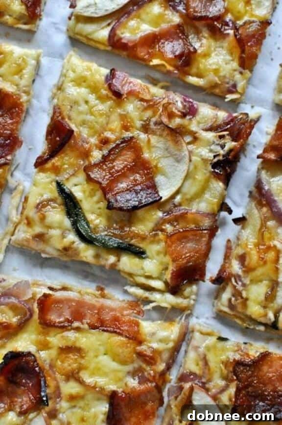 Whole Wheat Autumn Apple Pizza, featuring sliced apples and warm spices on a rustic crust.