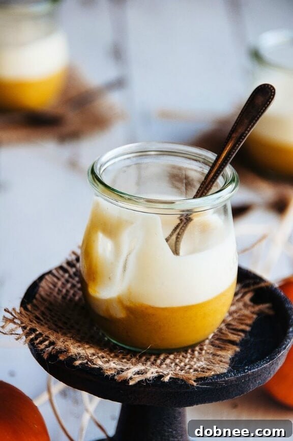 Pumpkin Spice Custard with Maple Brown Butter Mousse | hintofvanilla.blogspot.com