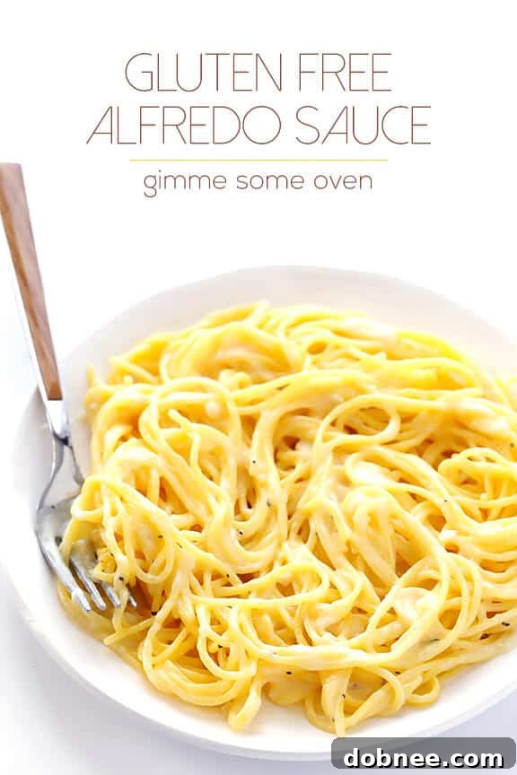 Gluten-Free Alfredo Sauce -- ready to go in 15 minutes, made with easy everyday ingredients, and so good! | gimmesomeoven.com #glutenfree #gf