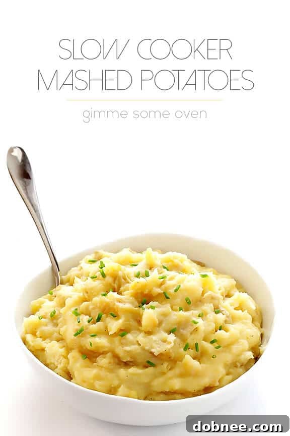 Effortless Slow Cooker Mashed Potatoes 10 Slow Cooker Mashed Potatoes Recipe | gimmesomeoven.com #slowcooker #crockpot
