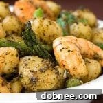 Gnocchi with Shrimp, Asparagus & Pesto thumbnail