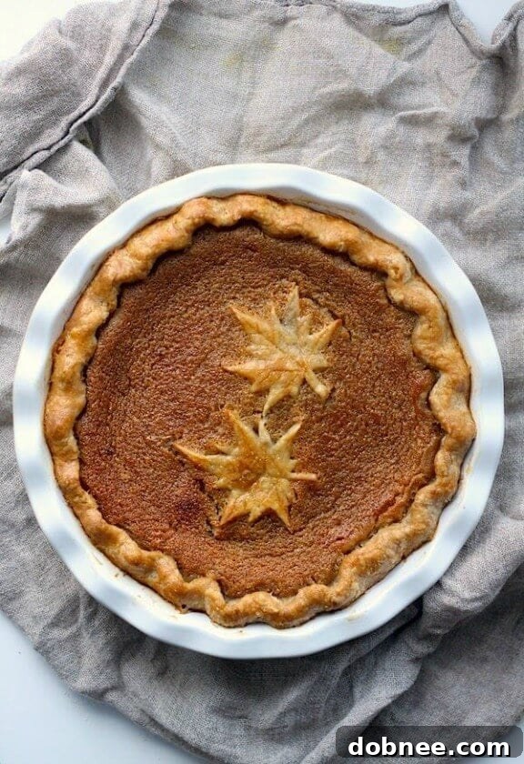 Golden Maple Syrup Pie with a rich, sweet filling