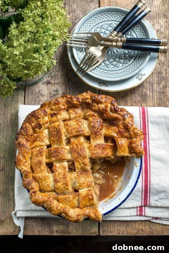Decadent Salted Caramel Apple Pie with a golden crust